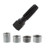 Tap Re-Thread Spark Plug Inserts 5Pcs Spark Plug Thread Repair Tool Spark Plug Carbon Steel Re-Thread Repair Tap Kit Insert Kit