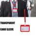 Clearance! Ttybhh Business Card Holder Card Protector 4 X 3 Inches with Lanyard Transverse Clear Pp Plastic Card Holder Red