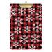 ALAZA Red Buffalo Plaid Snowflakes Christmas Clipboards for Kids Student Women Men Letter Size Plastic Low Profile Clip 9 x 12.5 in Silver Clip