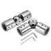 Uxcell 2pcs Adjustable Curtain Rods Corner Connectors Elbow Connector with Hex Wrench for 1 Inch Bay Window Silver