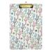 ALAZA Colorful Cactus Cacti Polka Dot Clipboards for Kids Student Women Men Letter Size Plastic Low Profile Clip 9 x 12.5 in Silver Clip