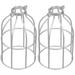 2pcs Silver Industrial Vintage Bulb Guard Cage Lamp Shade Vintage Metal Lamp Guard Wire Cage Hanging Pendant Metal Wire Cage Open Style Lamp Shade