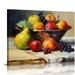 Nawypu Vintage Fruit Painting Pear Canvas Wall Art Farmhouse Still Life Picture Orange Fruit Artwork Citrus Wall Poster Rustic Still Life Painting Vintage Orange Picture Still Life Fruit Art Prints