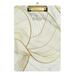 ALAZA White Marble Luxury Golden Line Clipboards for Kids Student Women Men Letter Size Plastic Low Profile Clip 9 x 12.5 in Silver Clip