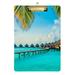 ALAZA Summer Beach Maldives Tropical Palm Leaf Clipboards for Kids Student Women Men Letter Size Plastic Low Profile Clip 9 x 12.5 in Silver Clip