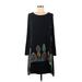 Desigual Casual Dress - Shift Scoop Neck Long sleeves: Black Color Block Dresses - Women's Size 40