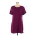 Kimchi Blue Casual Dress - Shift Scoop Neck Short sleeves: Burgundy Solid Dresses - Women's Size Large