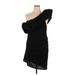 H&M Cocktail Dress - Party Open Neckline Short sleeves: Black Print Dresses - New - Women's Size X-Large
