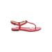 Coach Sandals: Red Solid Shoes - Women's Size 7 1/2 - Open Toe