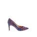 J.Crew Factory Store Heels: Slip On Stiletto Cocktail Party Blue Shoes - Women's Size 9 1/2 - Pointed Toe