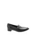 Banana Republic Flats: Loafers Chunky Heel Minimalist Black Solid Shoes - Women's Size 8 - Almond Toe