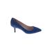 Vince Camuto Heels: Slip-on Kitten Heel Cocktail Party Blue Print Shoes - Women's Size 8 1/2 - Pointed Toe