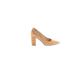 Franco Sarto Heels: Slip-on Chunky Heel Work Tan Print Shoes - Women's Size 7 - Pointed Toe