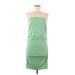 FP BEACH Casual Dress - Mini Strapless Strapless: Green Solid Dresses - Women's Size Medium