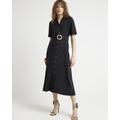 River Island Womens Black Belted Shirt Dress