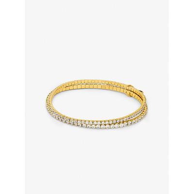 Michael Kors Precious Metal-Plated Brass Double Wrap Tennis Bracelet Gold One Size