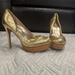 Jessica Simpson Shoes | Jessica Simpson Taneala Gold Leaf Platform Heels Size 7 | Color: Gold | Size: 7