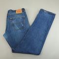 Levi's Jeans | Levis 501 Jeans Men 36 X 36 Meas 36 X 34 Blue Button Fly Straight Leg Blue Denim | Color: Blue | Size: 36