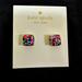 Kate Spade Jewelry | Kate Spade New York Small Square Studs Earrings Nib | Color: Gold/Pink | Size: Os