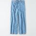 American Eagle Outfitters Pants & Jumpsuits | American Eagle Outfitter Women's Blue White Striped Drawstring Crop Pants Sz 12 | Color: Blue/White | Size: 12