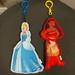 Disney Toys | Disney Princess Cinderella & Moana Fabric Plush Large Keychain Clip | Color: Blue/Orange | Size: Osg
