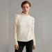 Anthropologie Tops | Anthropologie Maeve Ruched Sleeve Top Cream Size Small Lace | Color: Cream/White | Size: S