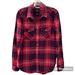 American Eagle Outfitters Tops | American Eagle Outfitters Boyfriend Fit Plaid Snap Up Long Sleeve Shirt | Color: Blue/Red | Size: M