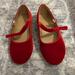 J. Crew Shoes | J.Crew Girls Red Velvet Mary Janes | Color: Red | Size: 13g