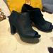 Giani Bernini Shoes | Giani Bernini Black Peep Toe Ankle Booties. Very Good Condition. Size 7.5 | Color: Black | Size: 7.5