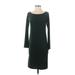 Moda International Casual Dress - Sheath Boatneck 3/4 sleeves: Green Print Dresses - Women's Size X-Small