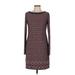 Vince Camuto Cocktail Dress - Sweater Dress: Burgundy Graphic Dresses - Women's Size 8
