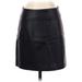 H&M Faux Leather Skirt: Black Solid Bottoms - Women's Size 4