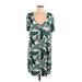 Soma Casual Dress - Shift Scoop Neck Short Sleeve: Green Dresses - Women's Size Large