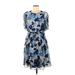 Jessica Howard Casual Dress: Blue Floral Dresses - Women's Size 6