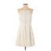 Trixxi Casual Dress - A-Line: Ivory Marled Dresses - Women's Size Medium