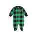Carter's Long Sleeve Outfit: Green Checkered/Gingham Bottoms - Size 3 Month