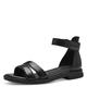 MARCO TOZZI Damen Sandalen mit Absatz aus Leder mit Klettverschluss, Schwarz (Black), 39