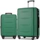 Fulvari 2 Piece Luggage Set, Carry on Luggage Suitcase Sets of 2 with TSA Lock, Expandable ABS Lightweight Suitcase with 360 Degree Spinner Wheels, for Men Women Travel Business, Green 20+28, One Size