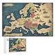 Map of Europe Wooden Puzzles Jigsaw Puzzle 1000 Pieces for Adults Creative Jigsaw Puzzles Difficult Puzzle Challenging Game Gift Toys Teens Family Puzzles （75×50cm）