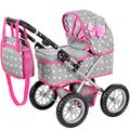 Kinderplay Dolls Pram | Toy Pram | Baby Doll Pram - Toy Pushchair | Dolls Buggy | Dolls Pushchair | Doll Stroller with Adjustable Handle (33-63 cm), model KP0261S