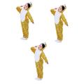 Vaguelly 3pcs Animal Costume for Kids Leopard Playsuit Zodiac Animal Outfit Carnival Animal Costume Girls Nightgowns Animal Pajama Cosplay Plush Costume Tiger Outfit Child Bunny Costumes