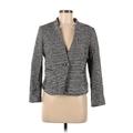 Ann Taylor LOFT Blazer Jacket: Short Gray Jackets & Outerwear - Women's Size 8 Petite