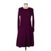 Banana Republic Casual Dress - A-Line: Purple Solid Dresses - Women's Size Large