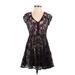 Kimchi Blue Casual Dress: Black Damask Dresses - Women's Size Small