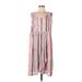 Suzanne Betro Cocktail Dress - Midi: Pink Stripes Dresses - Women's Size Large