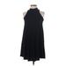 Hollister Casual Dress - Mini High Neck Sleeveless: Black Solid Dresses - Women's Size X-Small