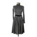 Kay Unger Casual Dress - Midi: Gray Marled Dresses - Women's Size 4