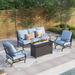 Outdoor Sofa Set 4/6-Piece Patio Conversation Set with 45'' Gas Fire Pit Table