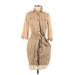 Banana Republic Casual Dress - Shirtdress: Tan Dresses - Women's Size 2 Petite