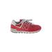 New Balance Sneakers: Activewear Wedge Casual Red Color Block Shoes - Women's Size 4 1/2 - Almond Toe